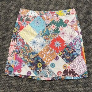 Floral Patchwork Mini Skirt
